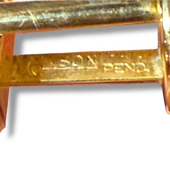VTG Anson Cufflinks Mens 10kt Gold Plate Mother of Pearl Lions Club Acid Tested - Picture 6 of 8
